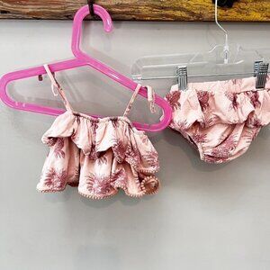Kate Quinn Organics Tropical Foliage Print‎ Bamboo Sunsuit- Size 12-18 months